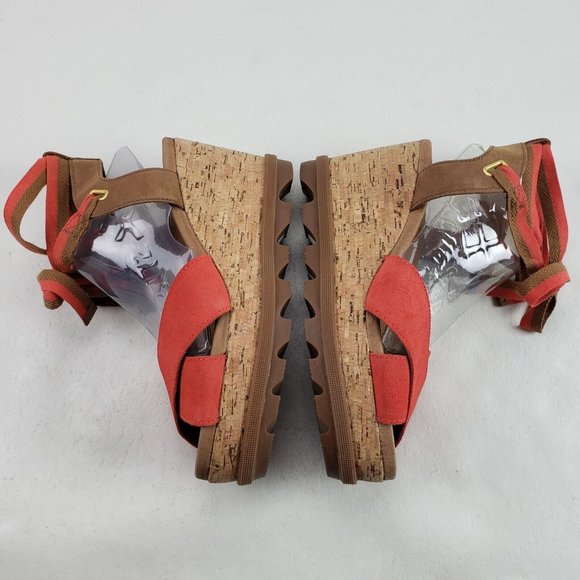 Sorel Orange and Brown Ankke Wrap Sandals 8 - Picture 6 of 13